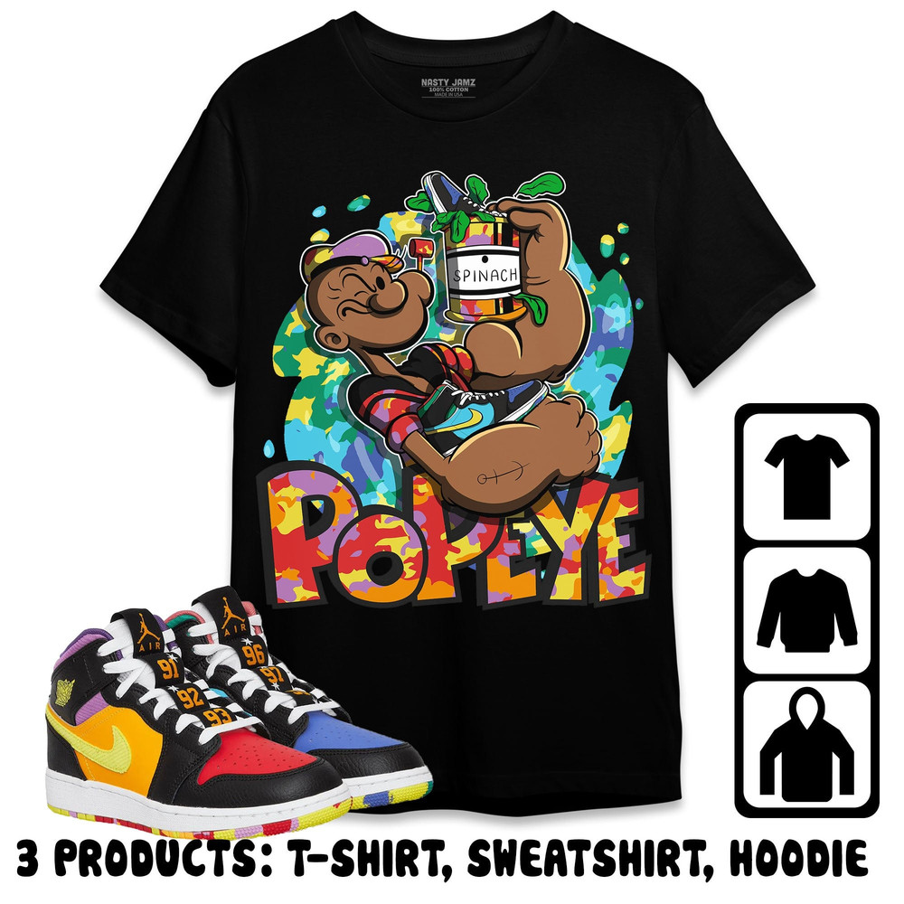 Jordan 1 Mid GS Six Championships Unisex Shirt, Kid, Toddler, Sweatshirt, Hoodie, The Sailor Man Sneaker, Shirt To Match Sneaker.jpg