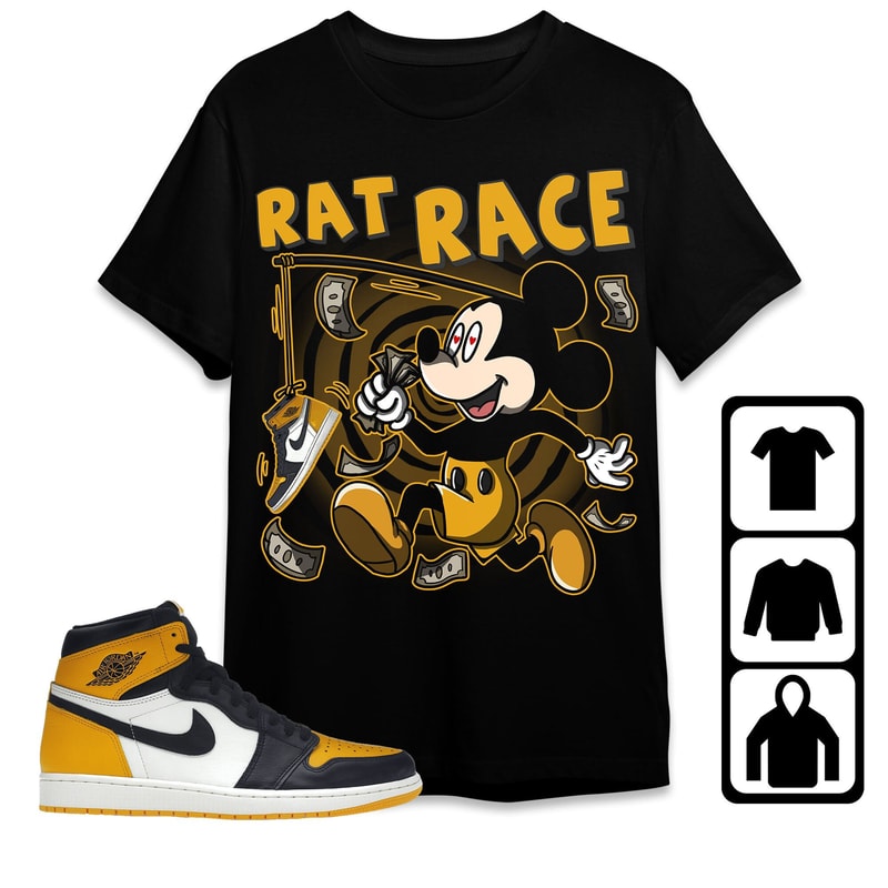 AJ 1 Retro High OG Yellow Toe Unisex T-Shirt, Tee, Sweatshirt, Hoodie, Rat Race, Shirt To Match Sneaker.jpg