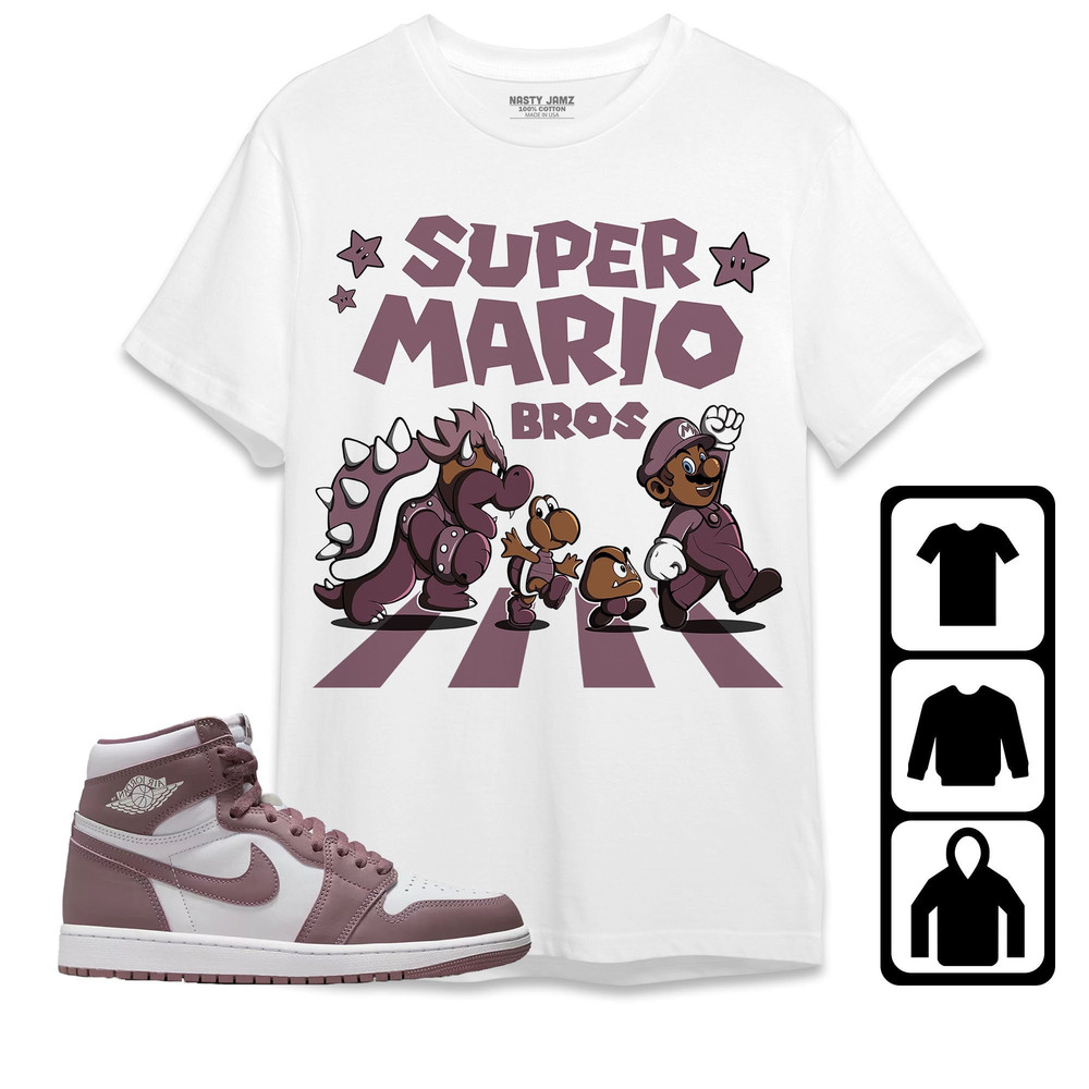 Super Bros Trip Unisex Tees Jordan 1 High OG Mauve, Sweatshirt to match Sneaker, Outfit Birthday Gift Friends.jpg