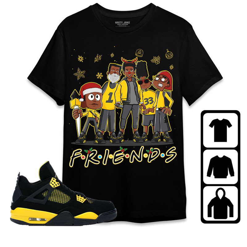 Melanin Boys Friends Xmas Unisex Tees Jordan 4 Thunder, Sweatshirt to match Sneaker, Outfit Birthday Gift.jpg
