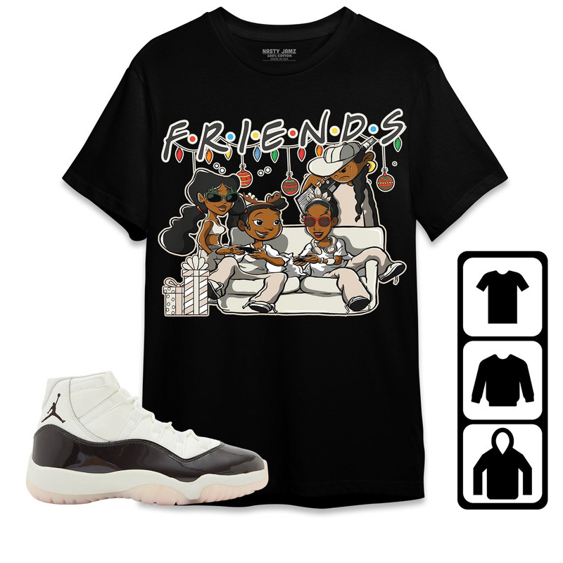 Melanin Friends Xmas Unisex Tees Jordan 11 Neapolitan, Sweatshirt to match Sneaker, Outfit Birthday Gift.jpg