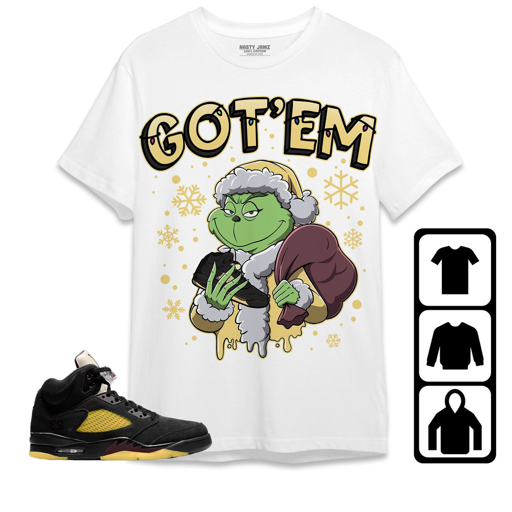 Monster Got Em Unisex Tees Jordan 5 Black Burgundy Crush, Sweatshirt to match Sneaker, Outfit Holiday Jordan Tees.jpg