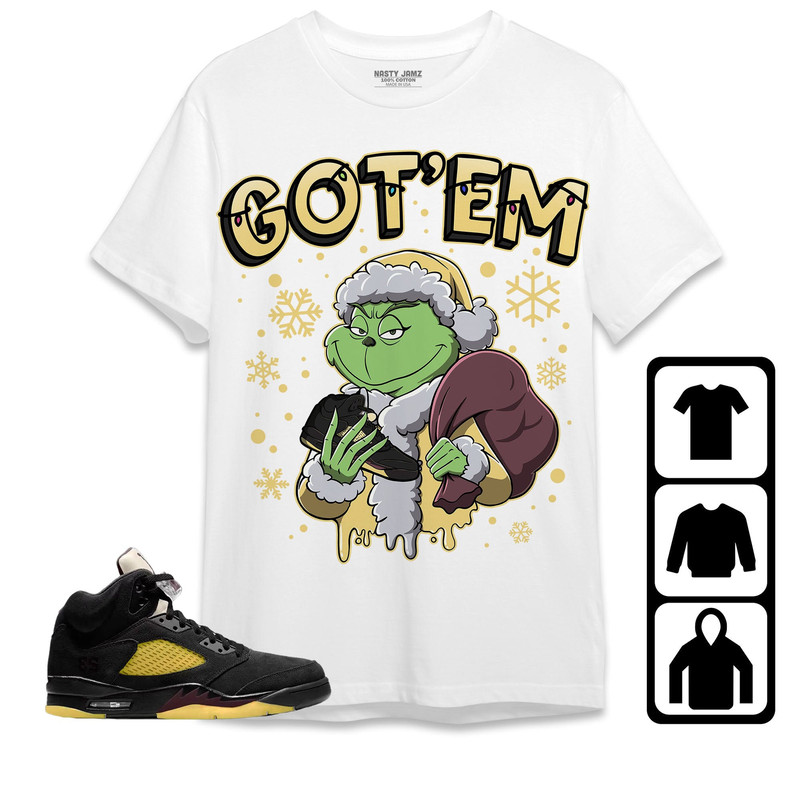 Monster Got Em Unisex Tees Jordan 5 Black Burgundy Crush, Sweatshirt to match Sneaker, Outfit Holiday Jordan Tees.jpg