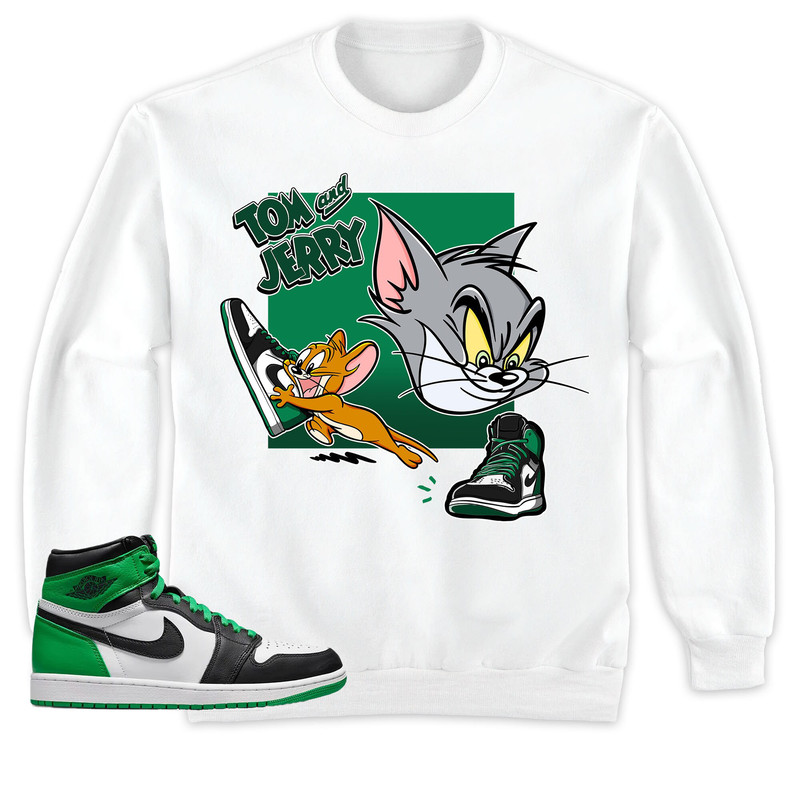 Jordan 1 Celtic Lucky Green Unisex Hoodie, Cat And Mouse Sneakers Tees 1s Celtic Lucky Green Jordan, Outfit 1s Lucky Green Sweatshirt.jpg