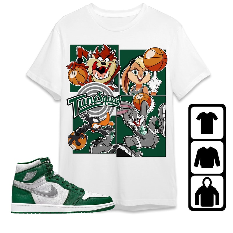 AJ 1 High OG Gorge Green Unisex T-Shirt, Tee, Sweatshirt, Hoodie, Bunny Basketball Team, Shirt To Match Sneaker.jpg