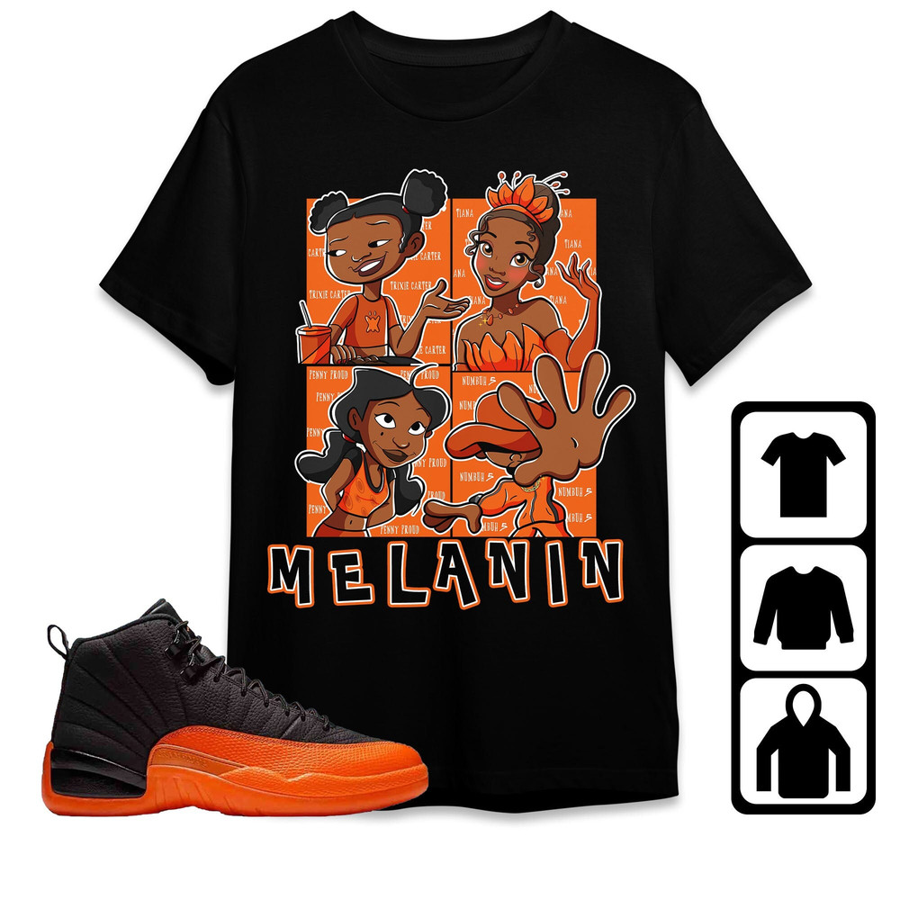AJ 12 Brilliant Orange Unisex T-Shirt, Tee, Sweatshirt, Hoodie, Melanin Sisters, Shirt To Match Sneaker.jpg