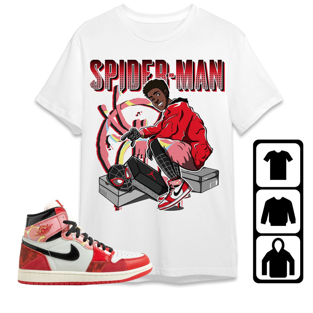 AJ 1 Spiderman Across the Spider-Verse Unisex T-Shirt, Tee, Sweatshirt, Hoodie, Spiderman Sneaker, Shirt To Match Sneaker.jpg