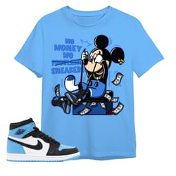 aj 1 university blue toe unisex color t-shirt, tee, mo money mickey