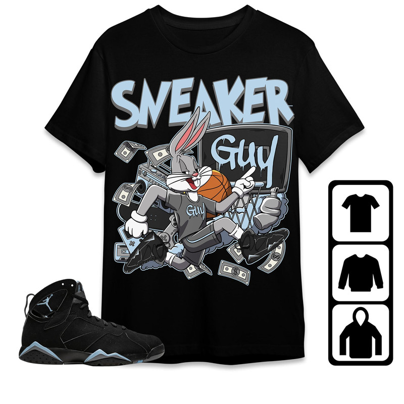 Jordan 7 Chambray Unisex Shirt, Kid, Toddles Sneaker Guy Bunny, Shirt To Match Sneaker.jpg