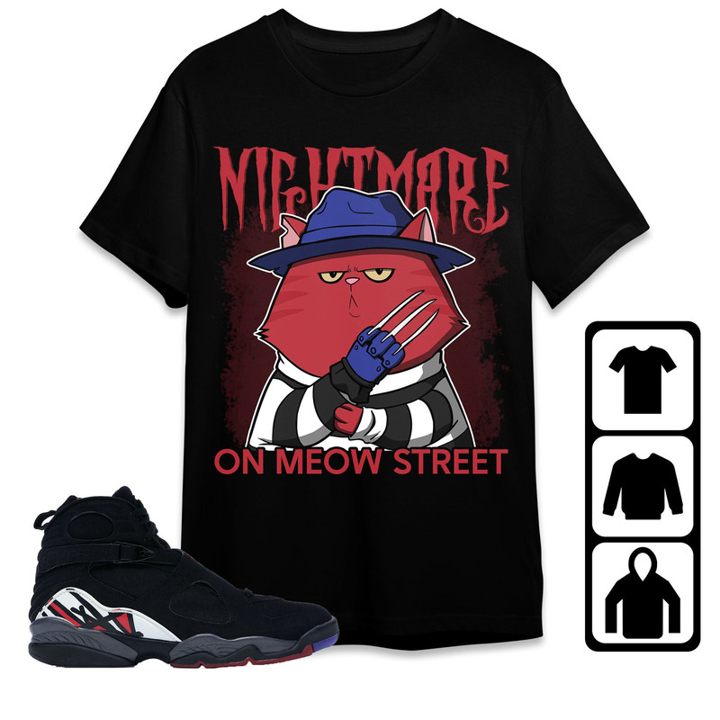 AJ 8 Playoffs Unisex T-Shirt, Tee, Sweatshirt, Hoodie, Freddy Meow, Shirt To Match Sneaker.jpg