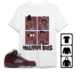 aj 5 burgundy unisex t-shirt, tee, sweatshirt, hoodie, melanin boys