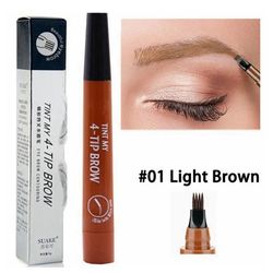 Eyebrow Pen Makeup, 4 Point Eyebrow Pencil, Long Lasting Cosmetic Microblade Brow Pencil, Waterproof Liquid