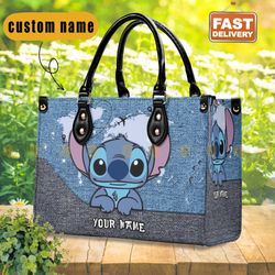 Stitch Cute Leather Bag, Stitch Women Handbag, Disney Handbag, Stitch
