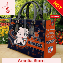 Chicago Bears NFL Betty Boop Leather Handbag