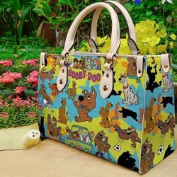 Scooby Doo Leather Handbag,Women Scooby Doo Handbag,Handmade Bag,Custom Bag,Vintage Bags,Woman Shoulder, Cartoon Movie B