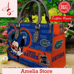 Florida Gators Minnie Custom Name Women Leather Hand Bag