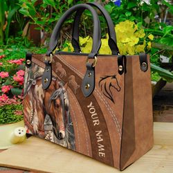 Love Horses, Personalized Horse Leather Handbag