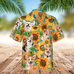 corgi hawaiian shirt corgi lovers with sunflower best hawaiian shirts