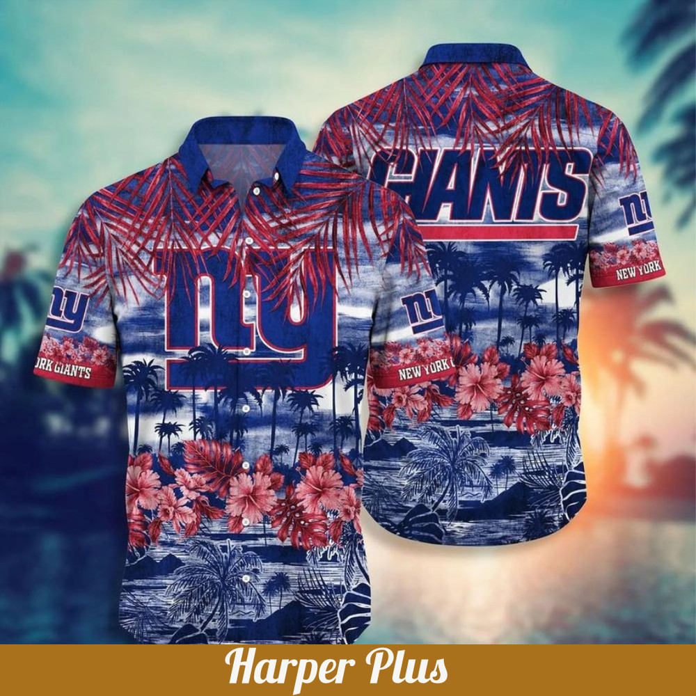 NY Giants Hawaiian Shirt Style Tropical Pattern Graphic Trending For Awesome Fans.jpg