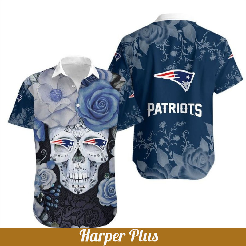 Patriots Hawaiian Shirt Skull Gift For Fan Graphic Print.jpg