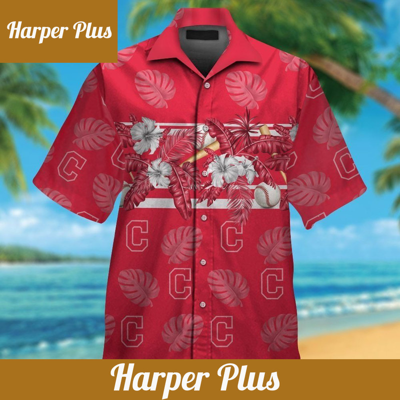Cleveland Indians Short Sleeve Button Up Tropical Hawaiian Shirt VER014 - Trendy Aloha.jpg