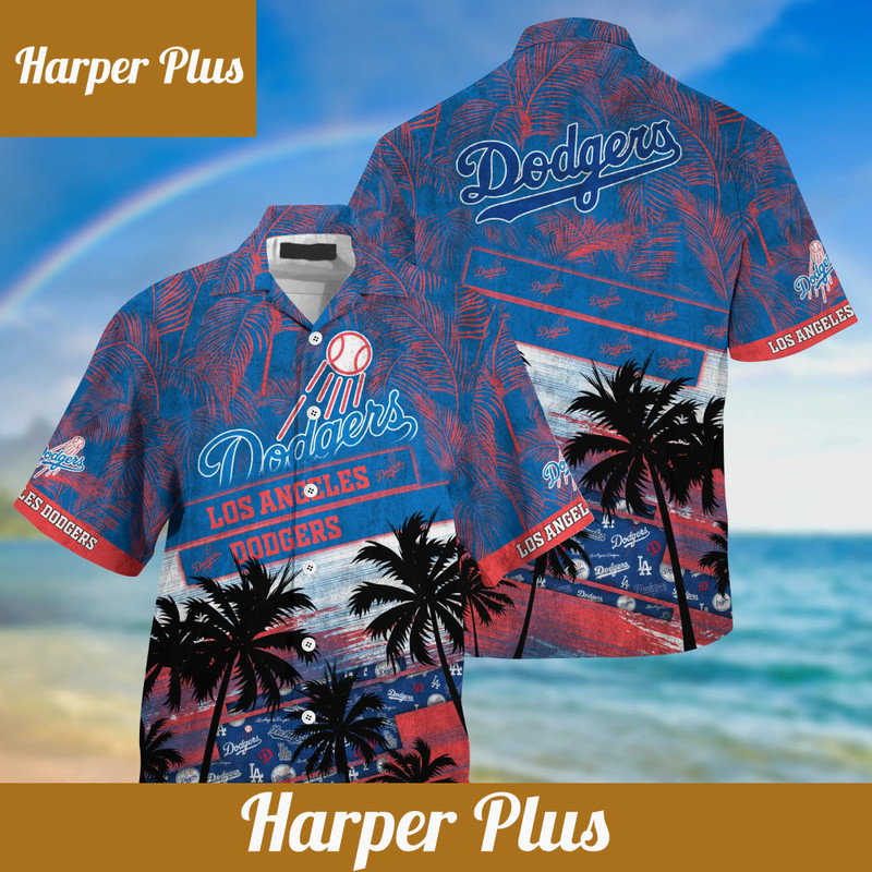 Los Angeles Dodgers MLB Palm Tree Pattern Hawaii Shirt For Sports Fans Unisex Sport Hawaii Shirt - Trendy Aloha.png