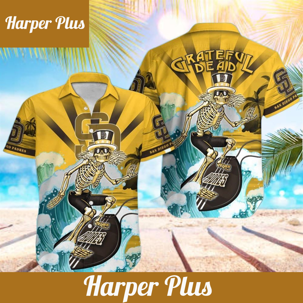 MLB San Diego Padres Grateful Dead Hawaiian Shirt - Trendy Aloha.jpg