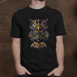 geometric owl artistic wise angry nocturnal bird shirt