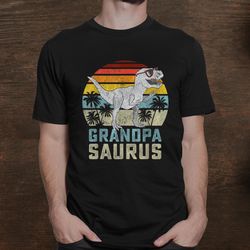 grandpasaurus t rex dinosaur grandpa saurus family matching shirt