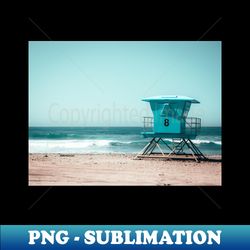 Oceanside California Lifeguard Tower Photo V3 - PNG Transparent Sublimation Design - Vibrant and Eye-Catching Typography