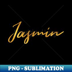 Jasmin Name Hand Lettering in Faux Gold Letters - Modern Sublimation PNG File - Boost Your Success with this Inspirational PNG Download