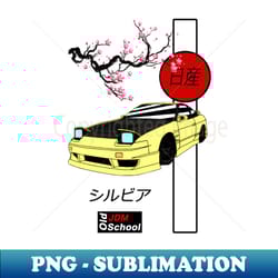 jdm 180sx yellow red sun edition - elegant sublimation png download - perfect for personalization