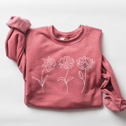 customized birth month flower sweatshirt, mothers day sweatshirt, birthday flower sweatshirt, mother