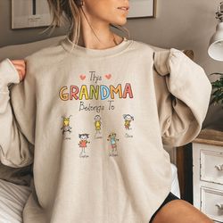 personalize grandma gift sweatshirt, custom grandma grandchildren gift, nana sweater, gift for grand