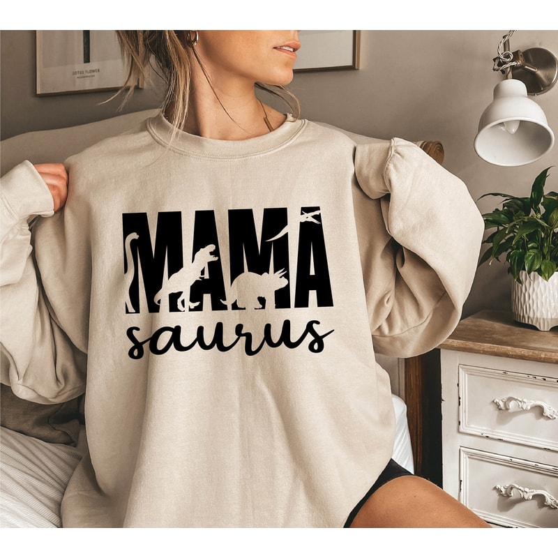 Mama Saurus Sweatshirt, Dinosaur Mom Sweatshirt, Cute Mama Sweatshirt, Funny Mom Sweatshirt, Mothers Day Gift, Strong Mama Sweatshirt.jpg