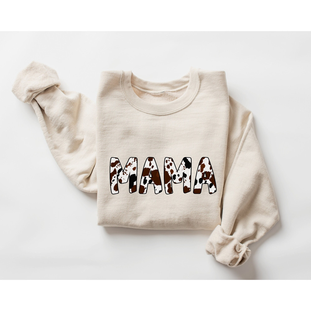 Mama Sweatshirt, Buffalo Plaid Mama Sweatshirt, Cow Pattern Mama Hoodie, Western Mama Sweatshirt, Mom to be Sweatshirt, Mom Gift.jpg