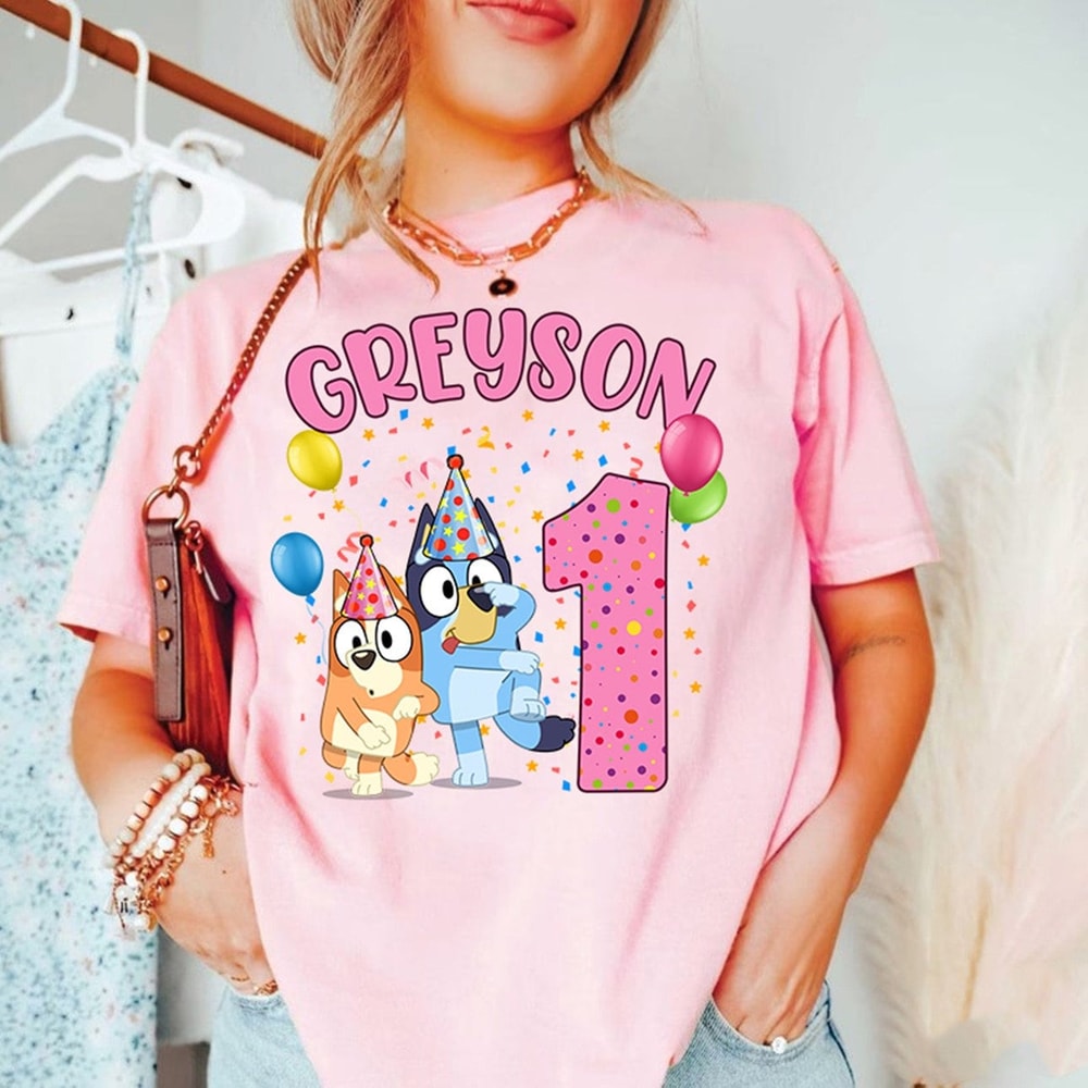 Bluey Bingo Birthday Shirt, Custom Bluey Shirt, Bluey Family Birthday, Bluey Birthday Party Shirt, Bluey Character Shirt Bluey Birthday Gift.jpg