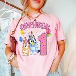 bluey bingo birthday shirt, custom bluey shirt, bluey family birthday, bluey birthday party shirt, b