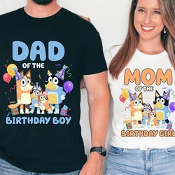 bluey birthday shirt, bluey family matching shirt, bingo birthday shirt, personalized birthday match