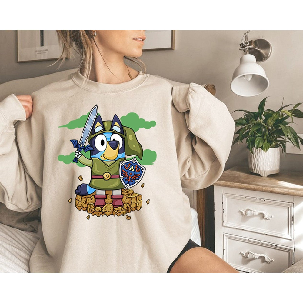 Bluey Legend of Zelda Bluey Breath Of The Wild Hylia Tee Bluey Family Shirt Bluey Characters Shirt Blue Dog Shirt.jpg