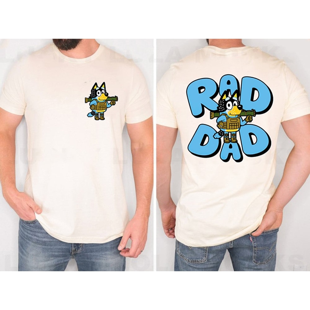 Retro Rad Dad Bluey Shirt, Retro Bandit Heeler Shirt, Father's Day T-Shirt, Dad Bluey Shirt, Dad Shirt, Bluey Kids Tee, Bluey Family Shirt 1.jpg