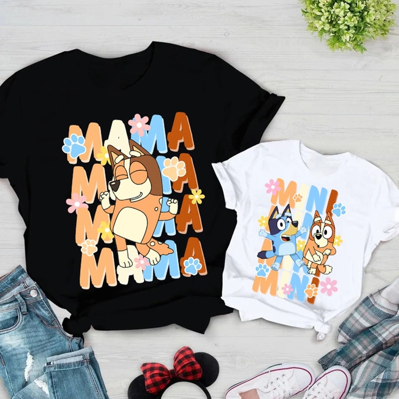 Bluey Mama Kids Matching Shirts Bluey Kids Toddler Shirt Bluey Chilli Heeler Shirt Bluey Mom Shirt Bluey Mum Gift Bluey Family Shirt.jpg