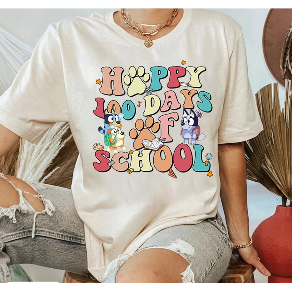 Bluey Teacher Life Shirt Bluey 100 Days Of School Shirt Teacher Appreciation Teacher School Gift Back To School Teacher Gift.jpg