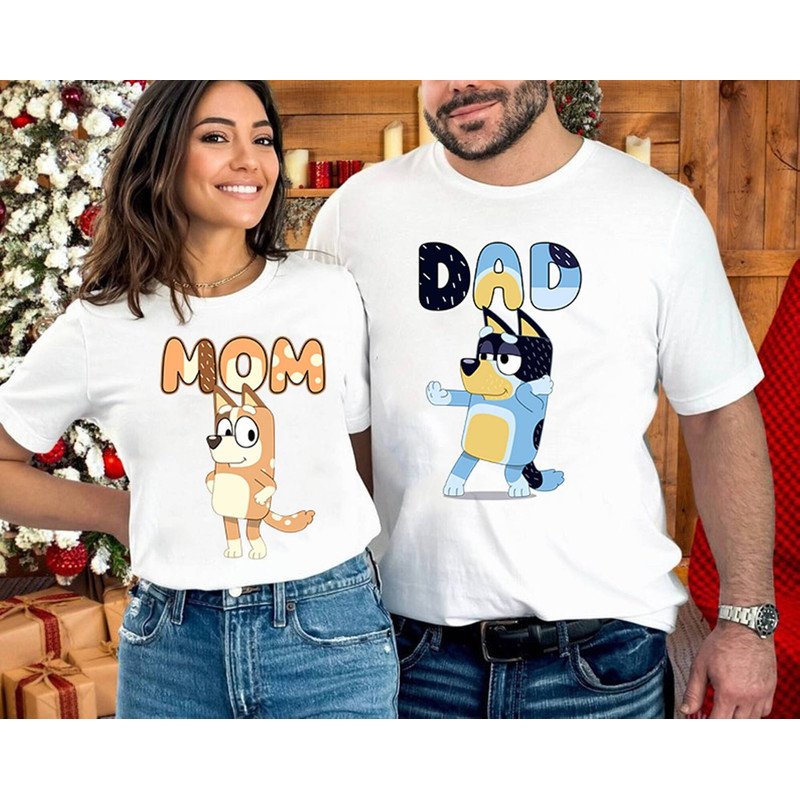 Cute Bluey Family Shirts  Family Matching Shirts  Bandit Heeler Shirt  Bluey Birthday Tee  Bandit Chili Bingo  Bluey Dad Bluey Mum.jpg