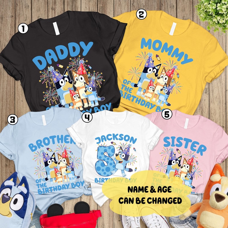 Custom Birthday Boy Bluey Toddler Shirt Bluey Birthday Party Shirt Personalized Bluey Boy Shirt Birthday Boy Toddler Youth Shirt.jpg
