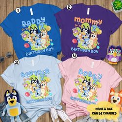 personalized bluey family birthday shirts bluey family matching shirts bluey bingo shirt custom bl