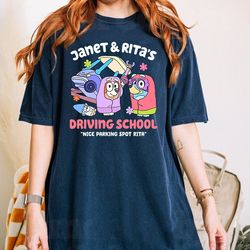 bluey and bingo janet and rita driving school nice parking spot rita shirt, bluey and bingo grannies