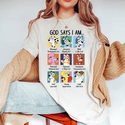 god says i am bluey shirt bluey family matching shirt family birthday tee bluey gift shirt custo