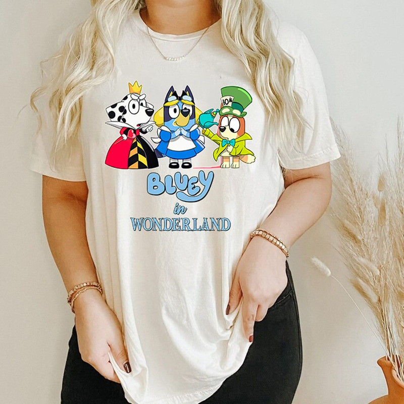Bluey In Wonderland Shirt Alice in Wonderland Shirt Mad Hatter Shirt Bluey Mum Dad Shirts Bluey Family Shirts Disneyland Trip 2024.jpg