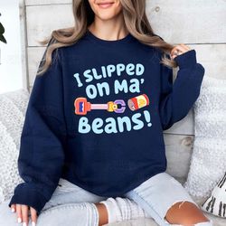 i slipped on my beans shirt bluey dog shirt bluey bingo shirt bluey playing grannies shirt bluey